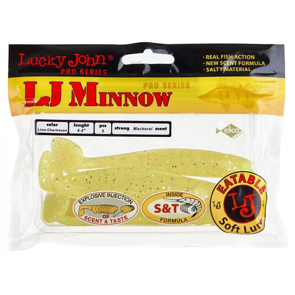 Виброхвосты съедобные Lucky John Pro Series Minnow 4.4" (11.1см) 5шт 071