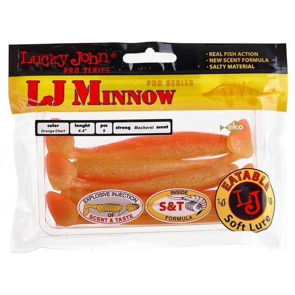 Виброхвосты съедобные Lucky John Pro Series Minnow 4.4" (11.1см) 5шт T26