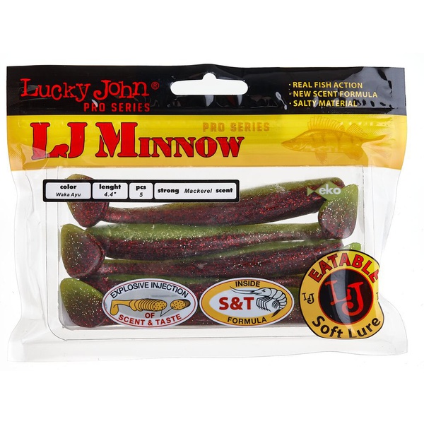 Виброхвосты съедобные Lucky John Pro Series Minnow 4.4" (11.1см) 5шт T44