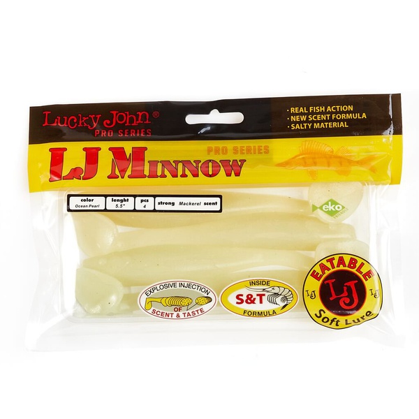 Виброхвосты съедобные Lucky John Pro Series Minnow 5.5" (13.9см) 4шт 033