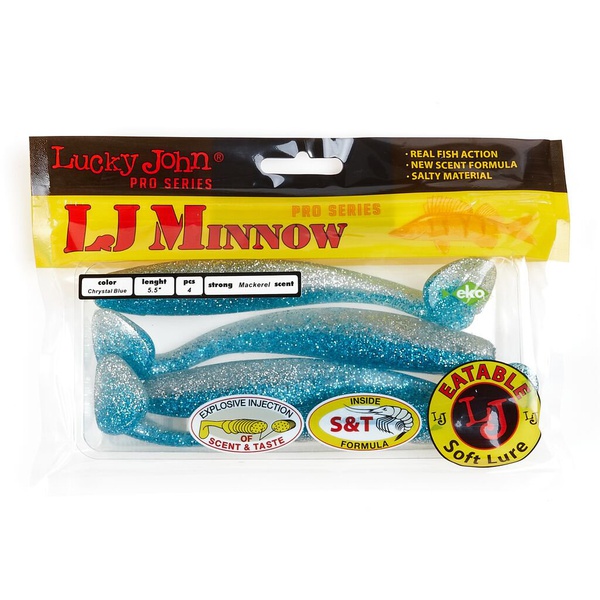Виброхвосты съедобные Lucky John Pro Series Minnow 5.5" (13.9см) 4шт T05