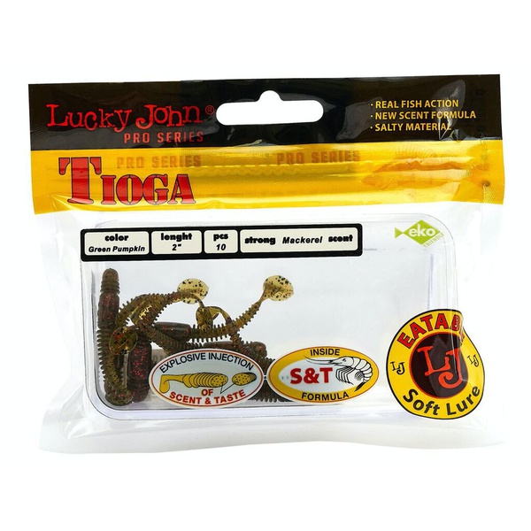 Виброхвосты съедобные Lucky John Pro Series Tioga 2" (5см) 10шт PA03
