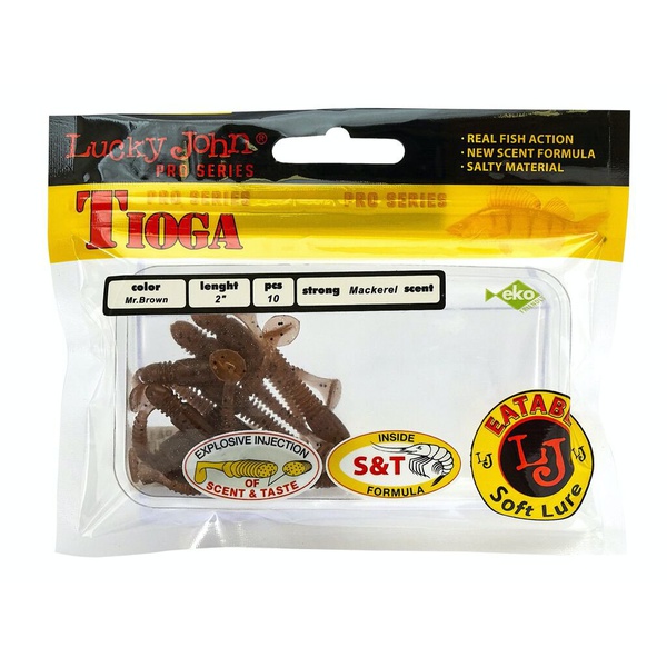 Виброхвосты съедобные Lucky John Pro Series Tioga 2" (5см) 10шт PA17