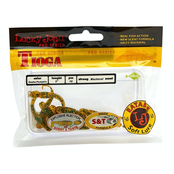 Виброхвосты съедобные Lucky John Pro Series Tioga 2" (5см) 10шт PA19