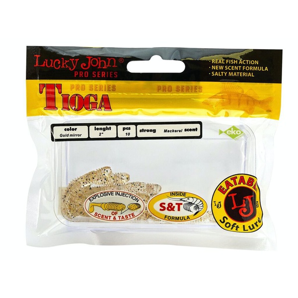 Виброхвосты съедобные Lucky John Pro Series Tioga 2" (5см) 10шт S10