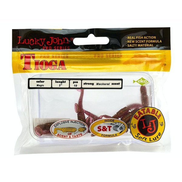 Виброхвосты съедобные Lucky John Pro Series Tioga 2" (5см) 10шт S14