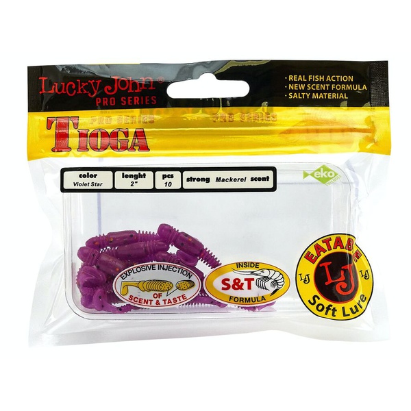 Виброхвосты съедобные Lucky John Pro Series Tioga 2" (5см) 10шт S26