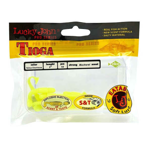 Виброхвосты съедобные Lucky John Pro Series Tioga 2" (5см) 10шт S88