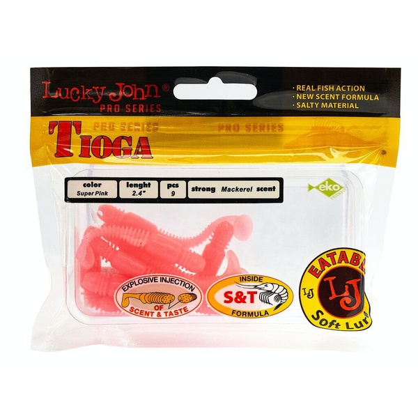 Виброхвосты съедобные Lucky John Pro Series Tioga 2.4" (6,2см) 9шт F05