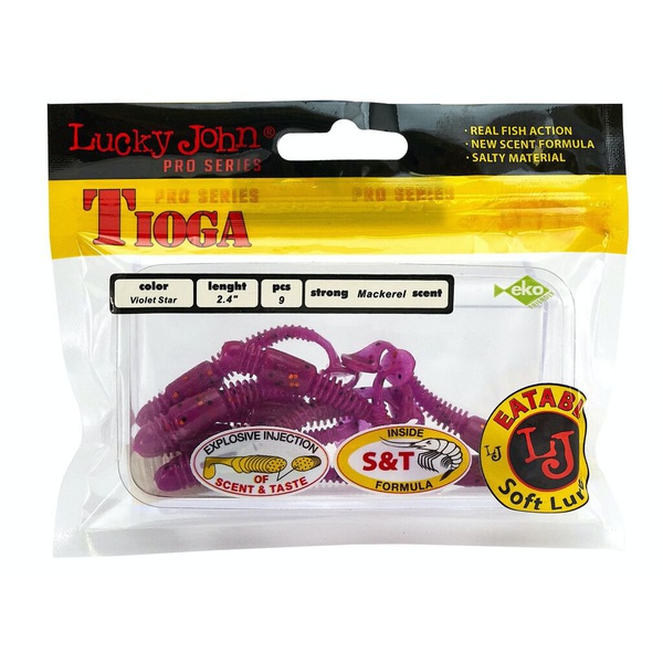 Виброхвосты съедобные Lucky John Pro Series Tioga 2.4" (6,2см) 9шт S26