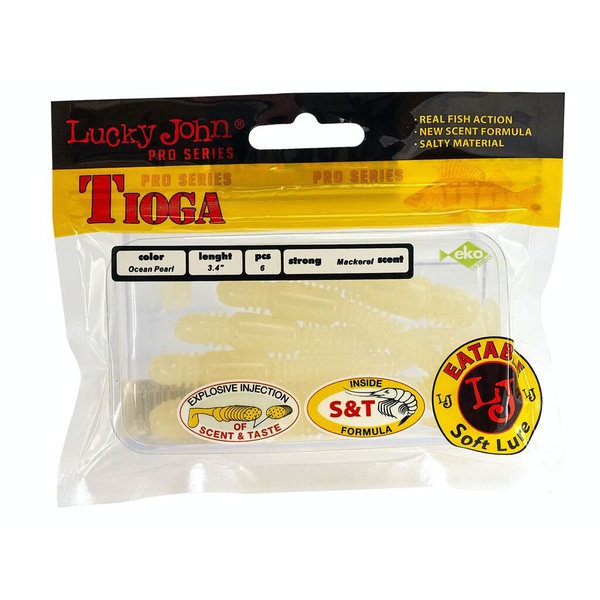 Виброхвосты съедобные Lucky John Pro Series Tioga 3.4" (8.6см) 6шт 033