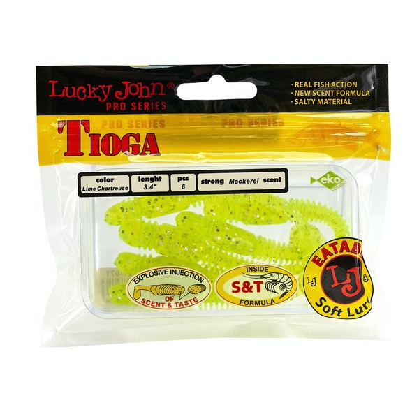 Виброхвосты съедобные Lucky John Pro Series Tioga 3.4" (8.6см) 6шт 071