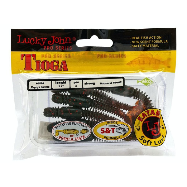 Виброхвосты съедобные Lucky John Pro Series Tioga 3.4" (8.6см) 6шт 085