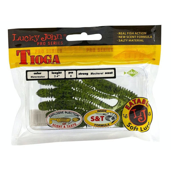 Виброхвосты съедобные Lucky John Pro Series Tioga 3.4" (8.6см) 6шт PA01