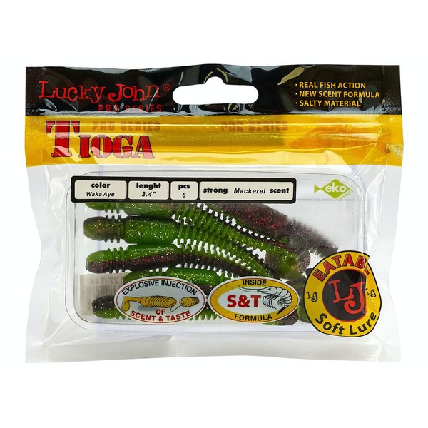 Виброхвосты съедобные Lucky John Pro Series Tioga 3.4" (8.6см) 6шт T44