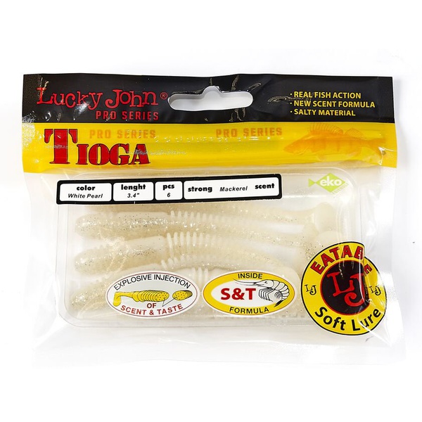 Виброхвосты съедобные Lucky John Pro Series Tioga 3.4" (8.6см) 6шт T47