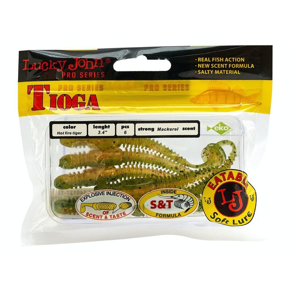 Виброхвосты съедобные Lucky John Pro Series Tioga 3.4" (8.6см) 6шт T51