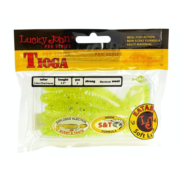 Виброхвосты съедобные Lucky John Pro Series Tioga 3.9" (10см) 5шт 071