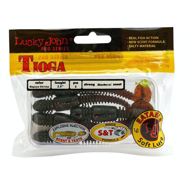Виброхвосты съедобные Lucky John Pro Series Tioga 3.9" (10см) 5шт 085