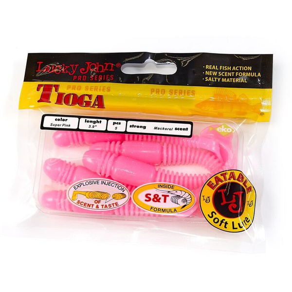 Виброхвосты съедобные Lucky John Pro Series Tioga 3.9" (10см) 5шт F05