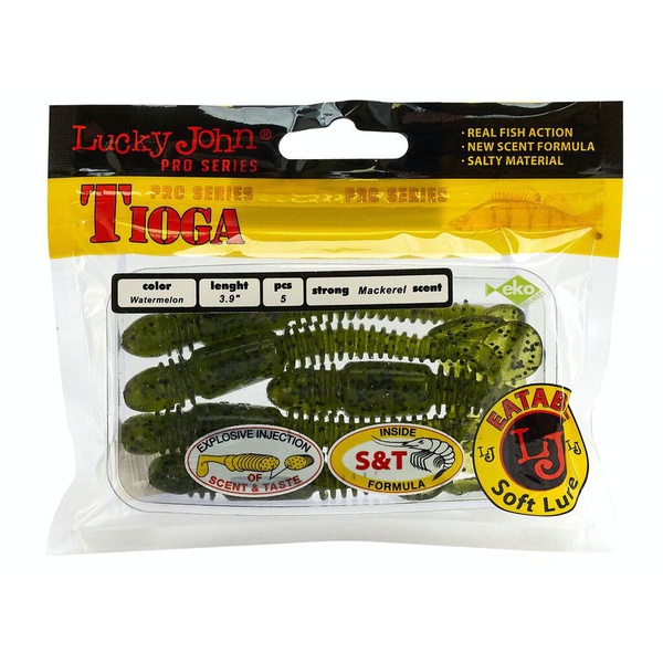 Виброхвосты съедобные Lucky John Pro Series Tioga 3.9" (10см) 5шт PA01