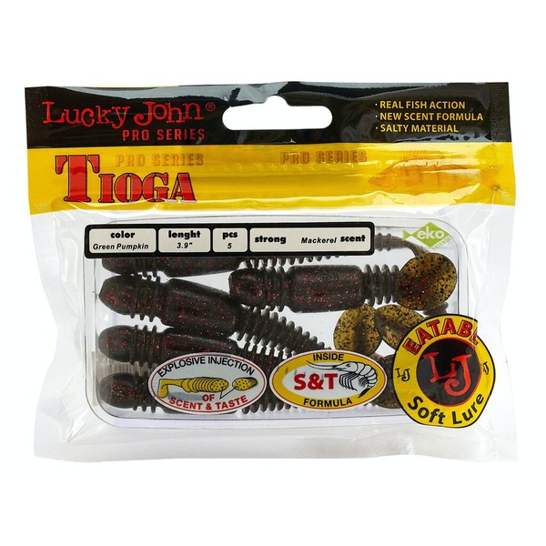 Виброхвосты съедобные Lucky John Pro Series Tioga 3.9" (10см) 5шт PA03