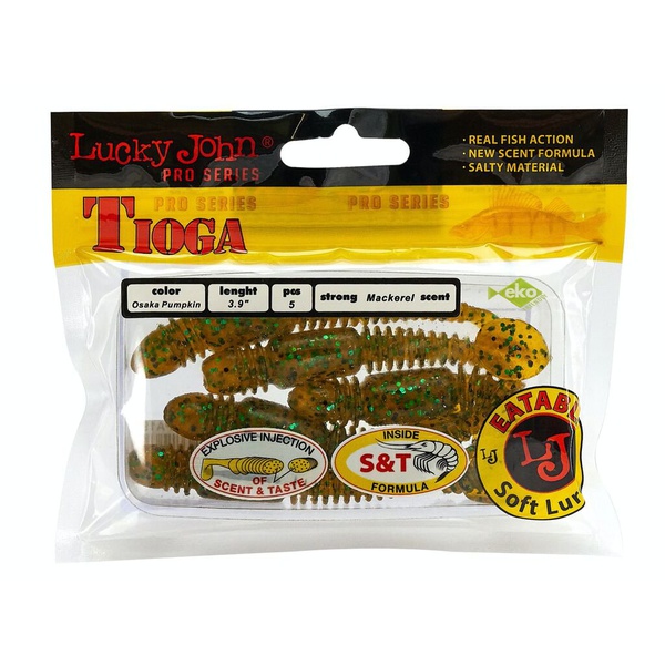 Виброхвосты съедобные Lucky John Pro Series Tioga 3.9" (10см) 5шт PA19