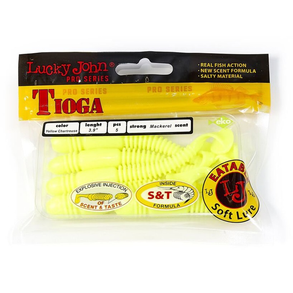 Виброхвосты съедобные Lucky John Pro Series Tioga 3.9" (10см) 5шт S88