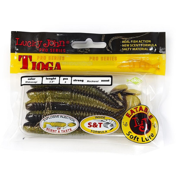 Виброхвосты съедобные Lucky John Pro Series Tioga 3.9" (10см) 5шт T36