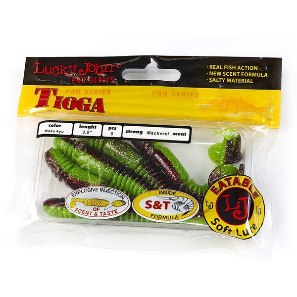 Виброхвосты съедобные Lucky John Pro Series Tioga 3.9" (10см) 5шт T44