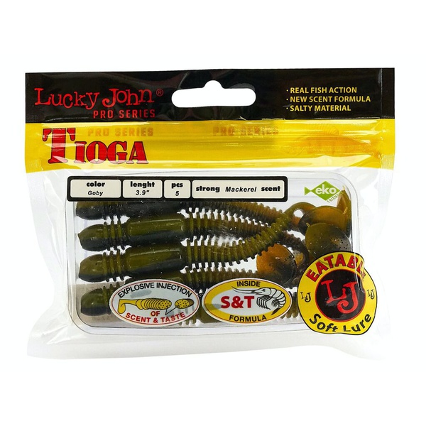 Виброхвосты съедобные Lucky John Pro Series Tioga 3.9" (10см) 5шт T45