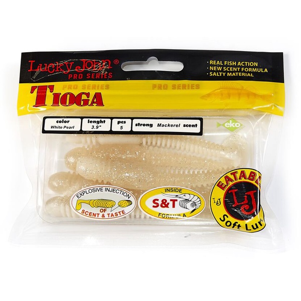 Виброхвосты съедобные Lucky John Pro Series Tioga 3.9" (10см) 5шт T47