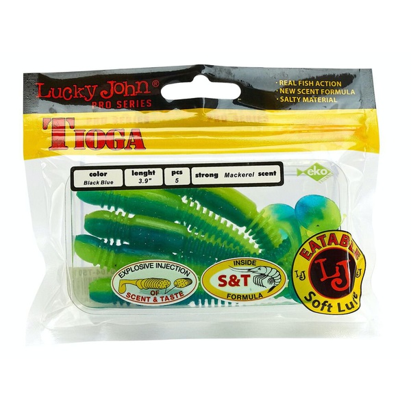 Виброхвосты съедобные Lucky John Pro Series Tioga 3.9" (10см) 5шт T50