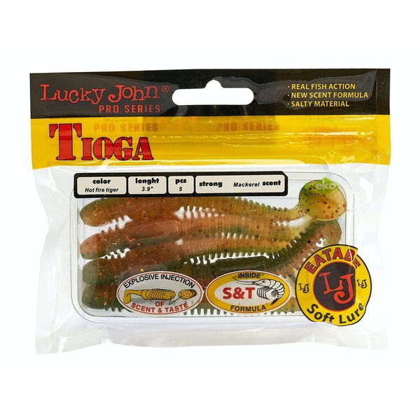 Виброхвосты съедобные Lucky John Pro Series Tioga 3.9" (10см) 5шт T51