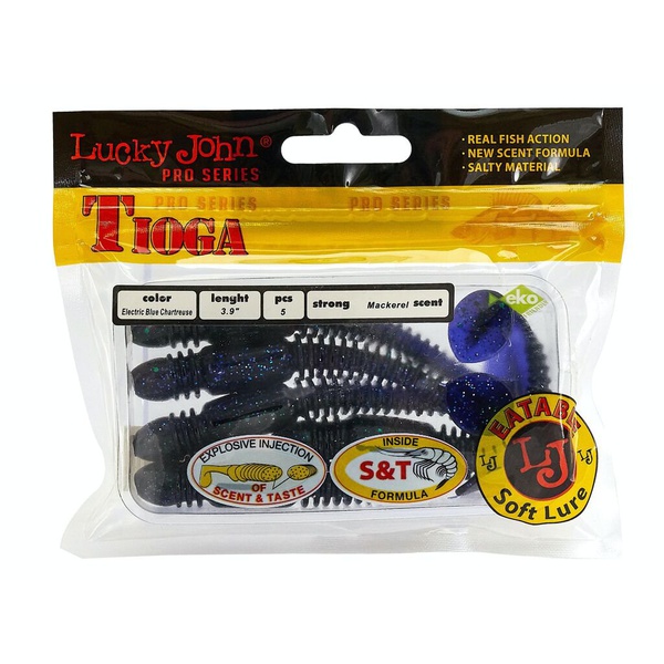 Виброхвосты съедобные Lucky John Pro Series Tioga 3.9" (10см) 5шт T52