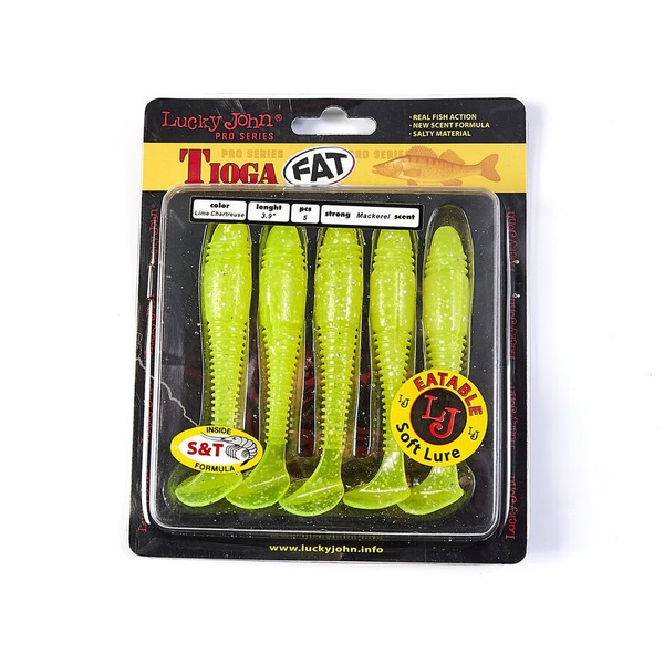 Виброхвосты съедобные Lucky John Pro Series Tioga Fat 3.9" (10см) 5шт 071
