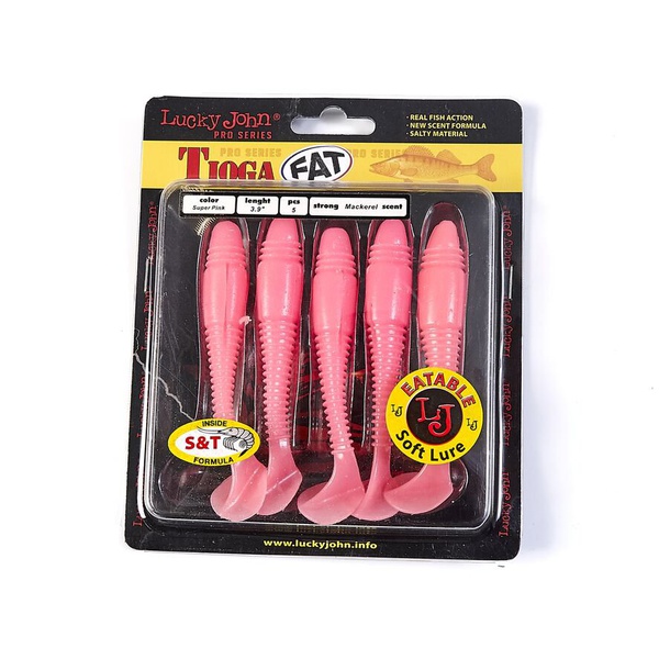 Виброхвосты съедобные Lucky John Pro Series Tioga Fat 3.9" (10см) 5шт F05
