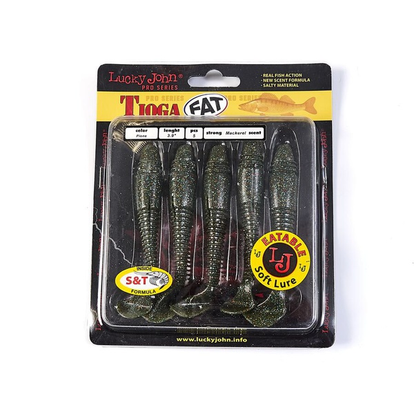Виброхвосты съедобные Lucky John Pro Series Tioga Fat 3.9" (10см) 5шт F08