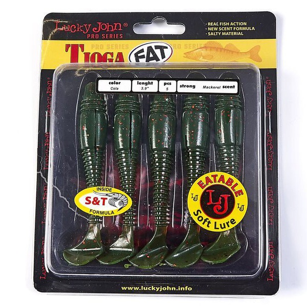 Виброхвосты съедобные Lucky John Pro Series Tioga Fat 3.9" (10см) 5шт PA16