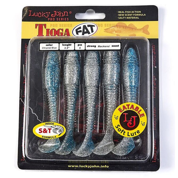 Виброхвосты съедобные Lucky John Pro Series Tioga Fat 3.9" (10см) 5шт T05