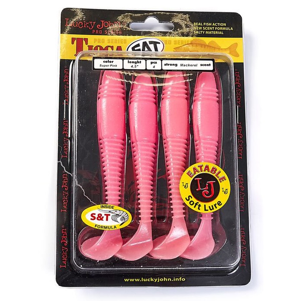 Виброхвосты съедобные Lucky John Pro Series Tioga Fat 4.5" (11,4см) 4шт F05