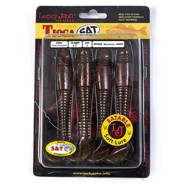 Виброхвосты съедобные Lucky John Pro Series Tioga Fat 4.5" (11,4см) 4шт PA03