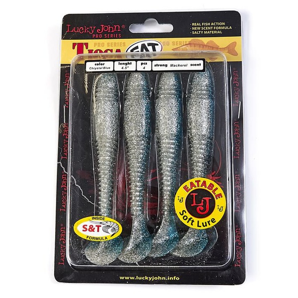 Виброхвосты съедобные Lucky John Pro Series Tioga Fat 4.5" (11,4см) 4шт T05
