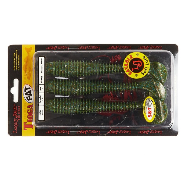 Виброхвосты съедобные Lucky John Pro Series Tioga Fat 5.8" (14,7см) 3шт F08