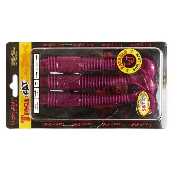 Виброхвосты съедобные Lucky John Pro Series Tioga Fat 5.8" (14,7см) 3шт S26