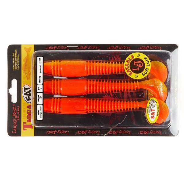 Виброхвосты съедобные Lucky John Pro Series Tioga Fat 5.8" (14,7см) 3шт T26