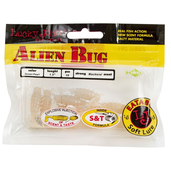 Виброхвосты съедобные Lucky John Pro Series Alien Bug 1,5" (3.8см) 10шт 033