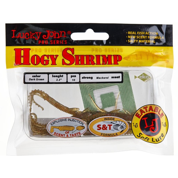 Виброхвосты съедобные Lucky John Pro Series Hogy Shrimp 2.2" (5.6см) 10шт SB05
