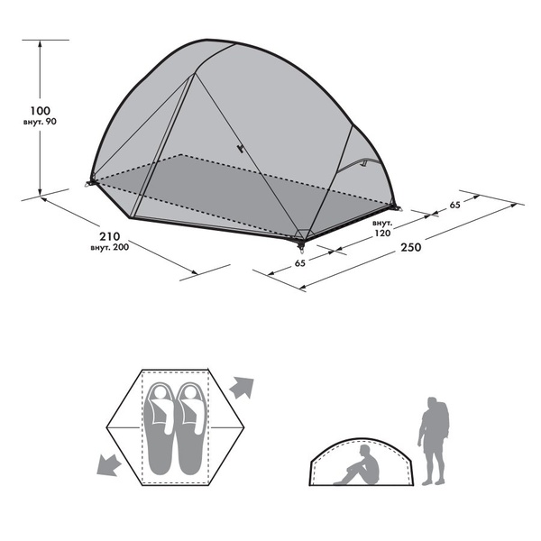 Палатка Сплав Zango 2 orange