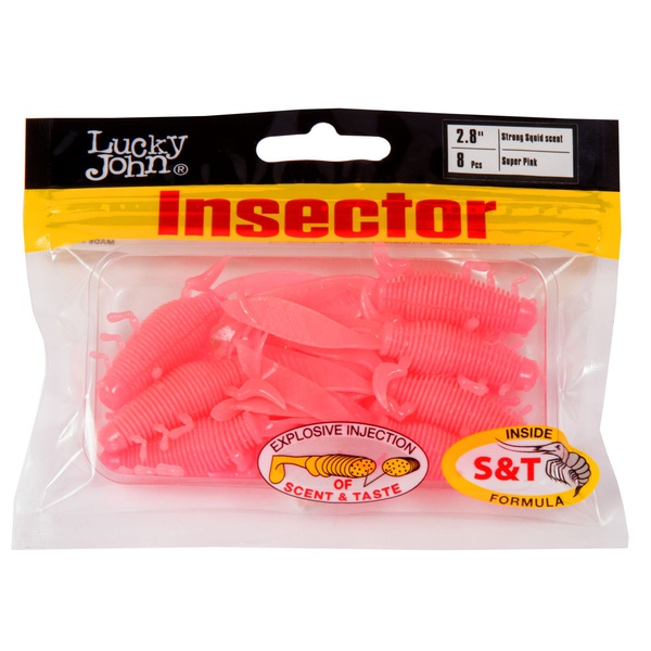 Виброхвосты съедобные Lucky John Pro Series Insector 2.8"м (7см) 8 шт F05